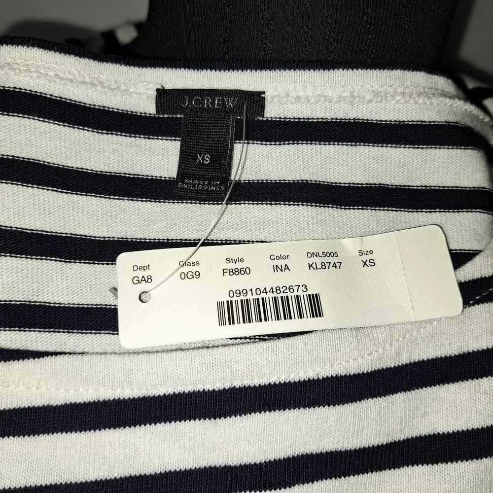 J.Crew Women Sweater Navy and White Stripes Long Sleeve Size XS NWT